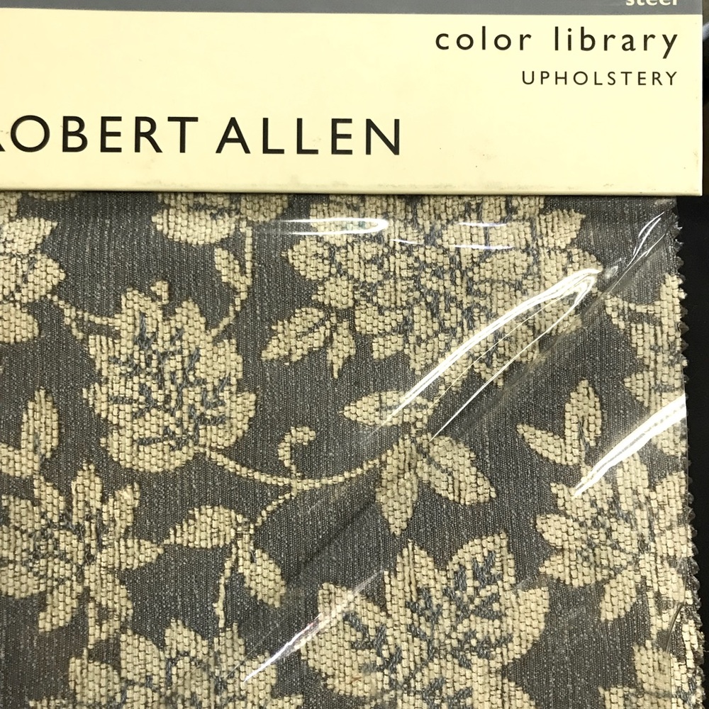 Robert Allen Upholstery Fabric Sample Book Color library “STEEL” 48 pie…